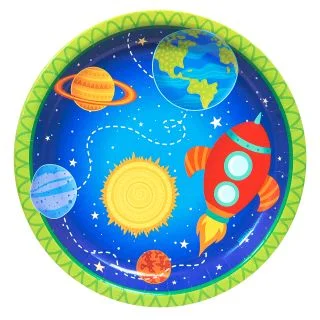 Rocket To Space Party Supplies 8 Pack Lunch Plates