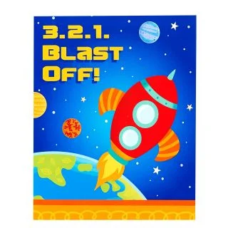 Rocket To Space Party Supplies 8 Pack Invitations