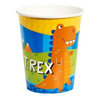 T-Rex Dinosaur Party Supplies 8 Pack Paper Cups