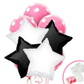 Black White Pink Balloon Bouquet