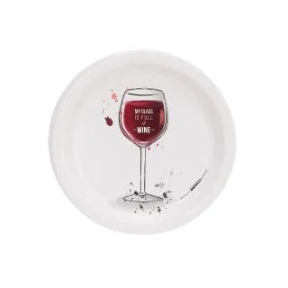 Wine Party My Glass Is Full Cocktail Plates (8)
