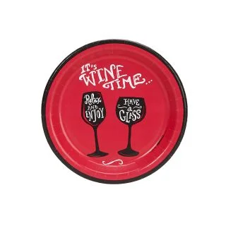 Wine Time Party Red 7" Cocktail Plates (8)