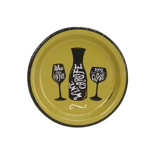 Wine Time Party Green 7" Cocktail Plates (8)