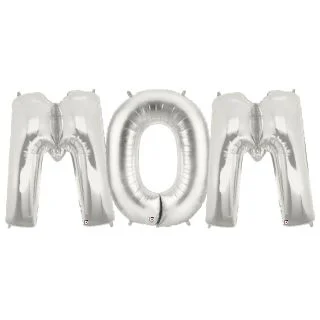 Jumbo Silver Foil Balloons-MOM
