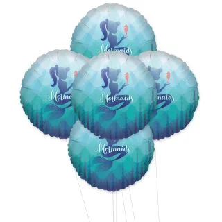 Mermaids Under The Sea 5pc Foil Balloon Kit