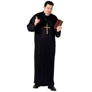 Men's Plus Size Priest Costume