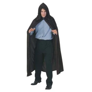 Hooded Velvet Black Cape Costume for Adults