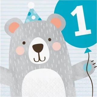 1st Birthday Bear Luncheon Napkin (16)