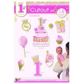 1st Birthday Pink Cutout Set (14)