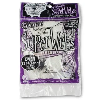 White Spider Webbing with Spiders 69 Gram Package