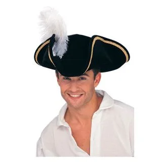 Black Tricorn Buccaneer's Hat for Adults
