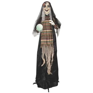 Animated 5' Standing Fortune Telling Witch with Lights and Sounds