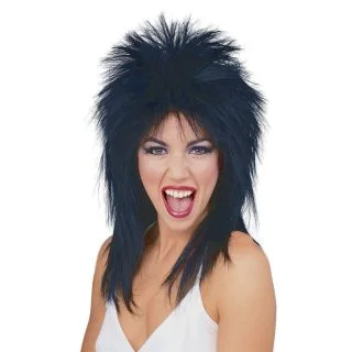 Adult Unisex Black Superstar Wig