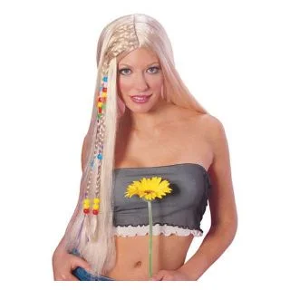 Women's Long Blonde Hippie Wig