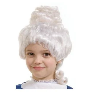 Girl's White Colonial Wig