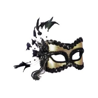 Mardi Gras Black and Gold Eye Mask