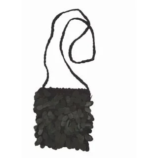 Sequin Flapper Purse Black