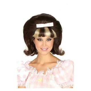 Brown and Blonde 60s Princess Wig with Bow