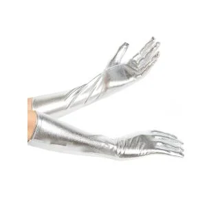 Silver Lameacute Adult Gloves