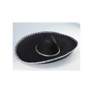 Adult Black Sombrero With Oversized Brim