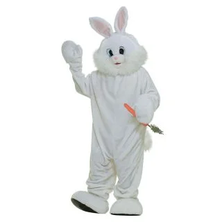 White Plush Bunny Mascot