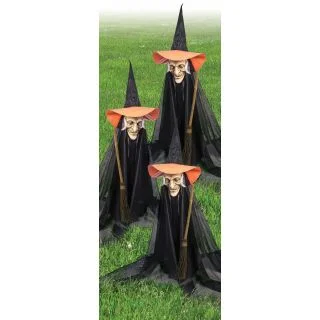 Group of Spooky Witch Lawn Props
