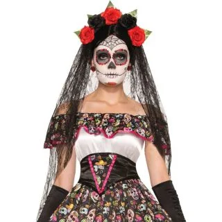 Day of the Dead Headband-Veil Set