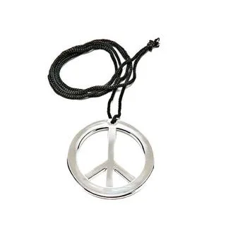 Silver Jumbo Peace Sign Necklace