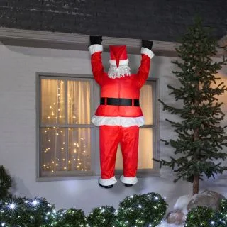 Santa Hanging From Roof Airblown