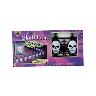 Light Up Gothic Skull Fence (2 piece)