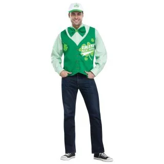 St. Patrick's Day All Star Deluxe Vest Hat and Tie Set One-Size