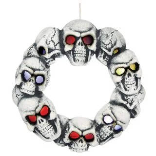 Skull Wreath with Lights
