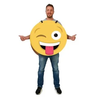 Wink/Heart 2-Sided Cardboard Emoji Costume