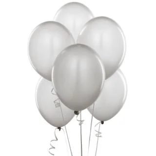 Shimmering Silver (Silver) Balloons (6)