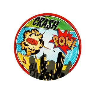 Superhero Comics Party Supplies 8 Pack Dessert Plates