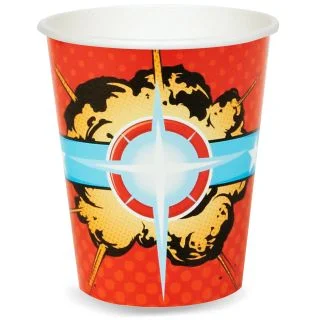 Superhero Comics Party Supplies 8 Pack Paper Cups