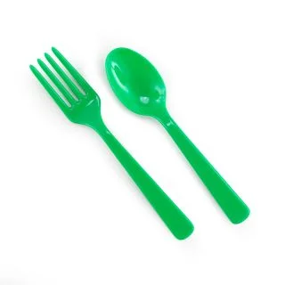 Forks Spoons - Green (8 each)