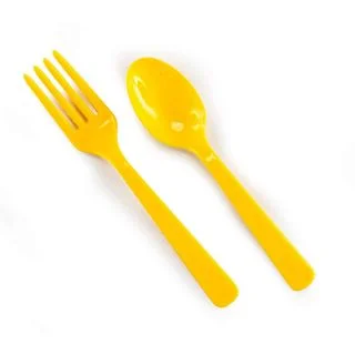 Forks Spoons - Bright Yellow