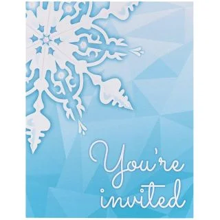 Snowflake Winter Wonderland Invitations (8)