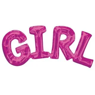 Air-Filled Pink Girl Balloon