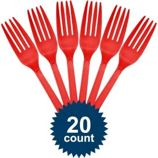 Red Plastic Forks