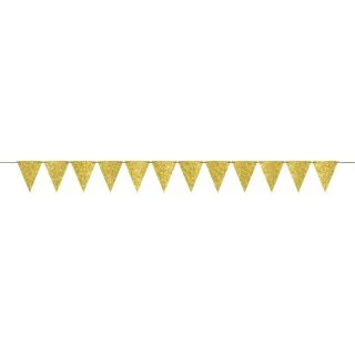 Create Your Own Glitter Gold Pennant Banner