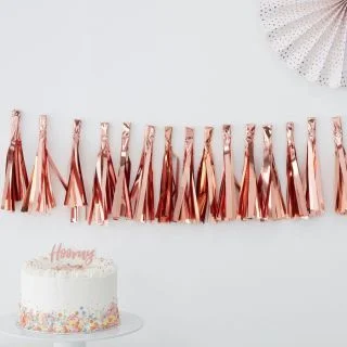 Ginger Ray Rose Gold 6.5' Tassel Garland Banner