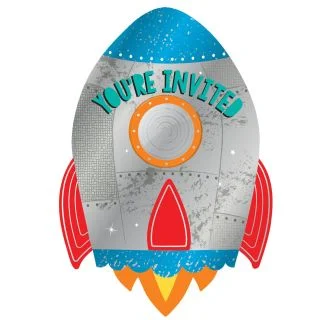 Blast Off Birthday Postcard Invitations (8)