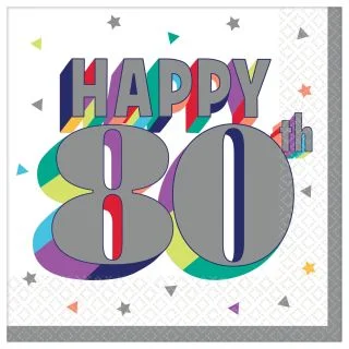Here's to Your 80th Birthday Beverage Napkins (16)