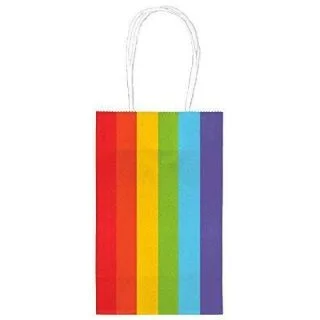 Kraft Handle Bags Rainbow (10 Pack)