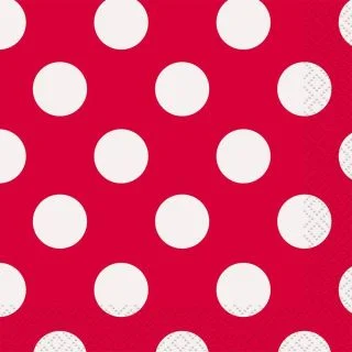 Red Dots Beverage Napkins (16 Count)