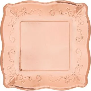Rose Gold 10" Square Plate (8)