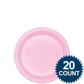 Pink 7" Plastic Cake Plates (20 Pack)