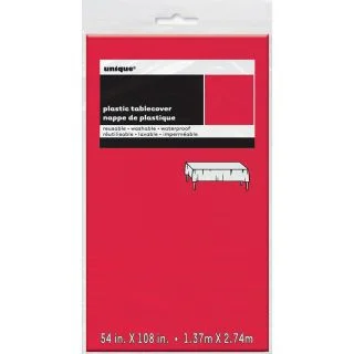 Red Plastic Table Cover (Each)
